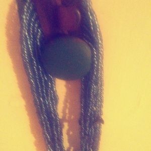 MATCHING BLUE SEED BEAD NECKLACE & BRACELET